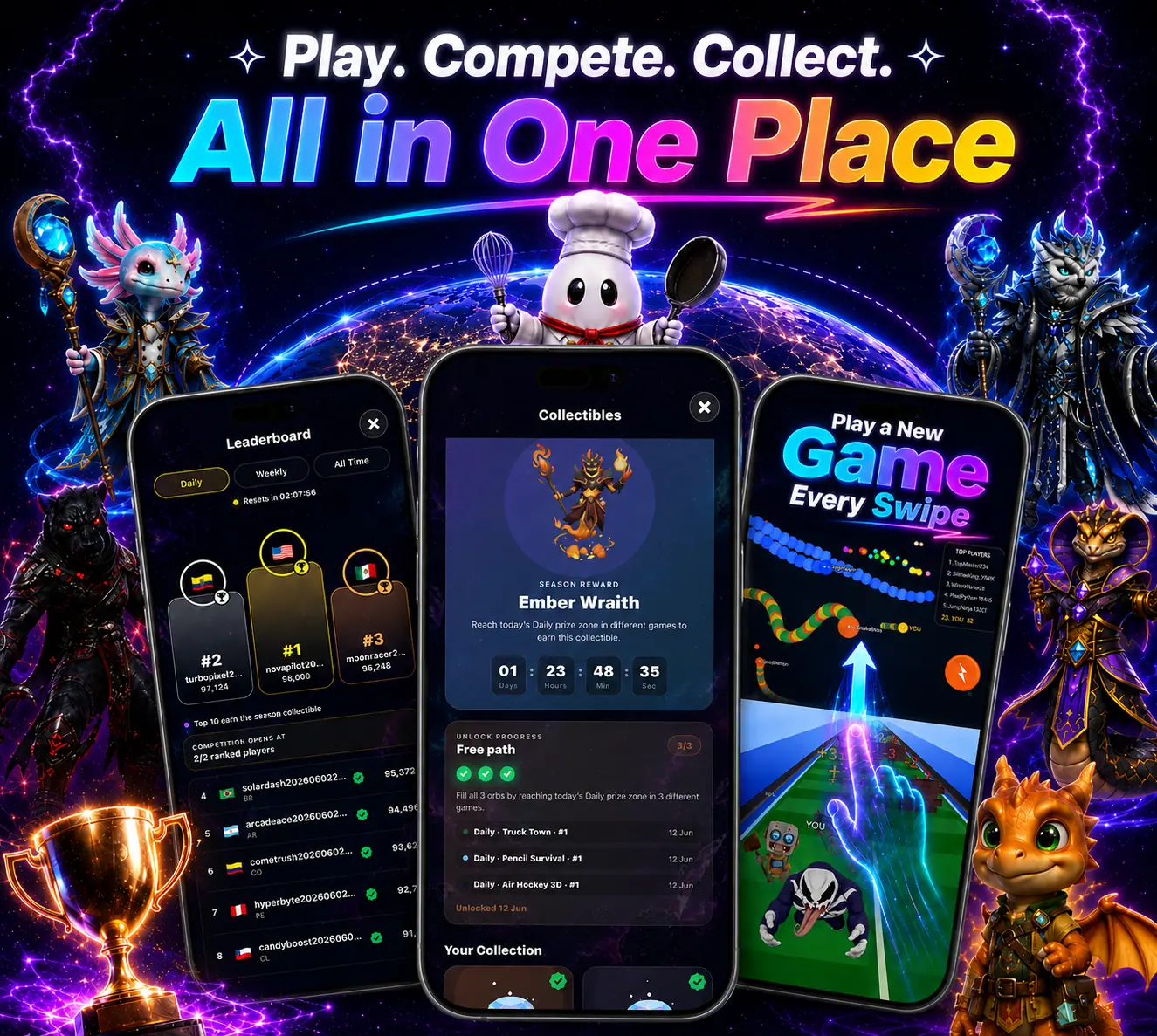 Swipe2Play gameplay and offline-friendly app features